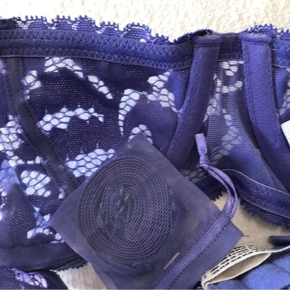 Free People Bra Underwire Love Letters Deep Periwinkle New 32B - Picture 5 of 5